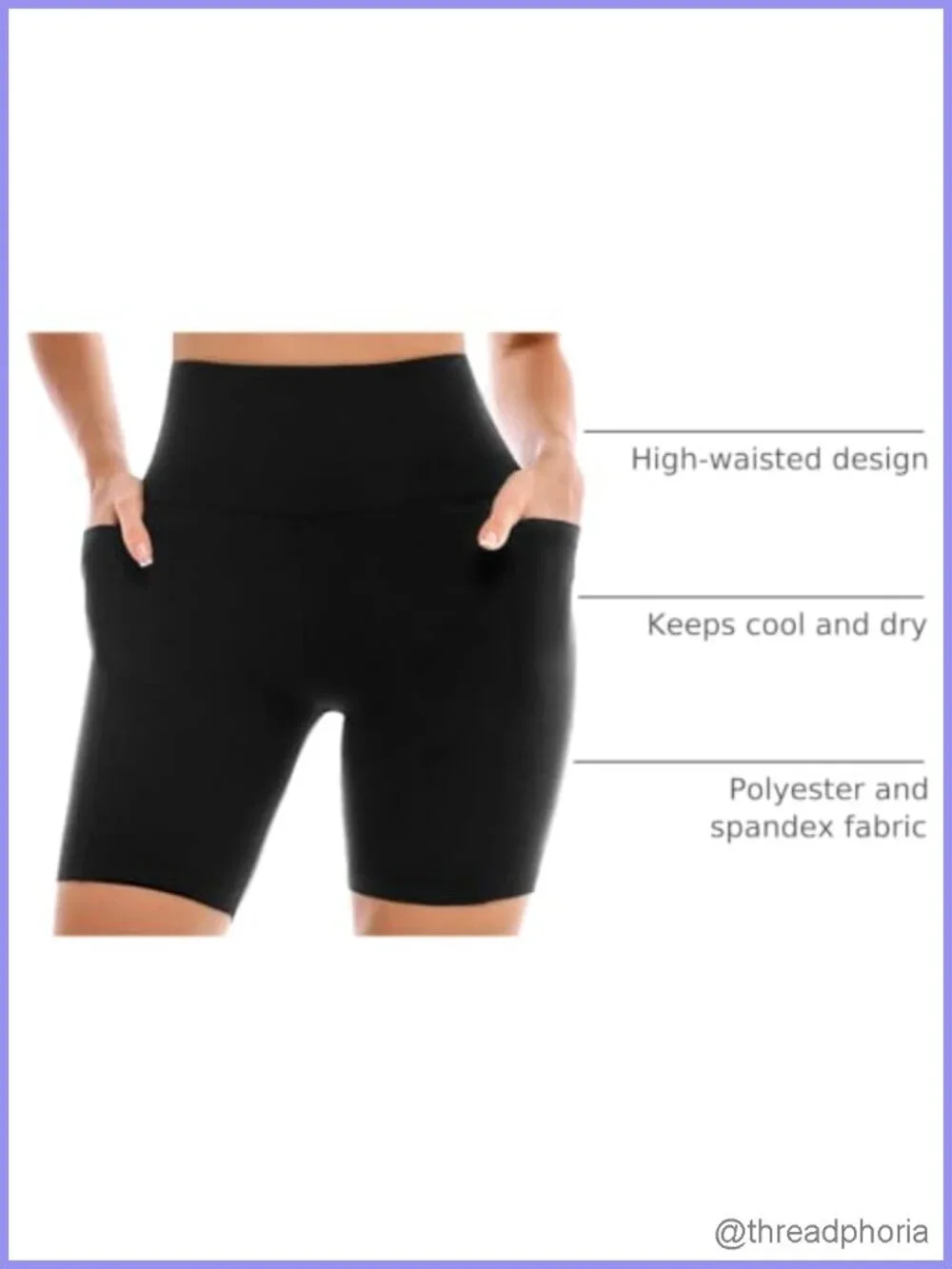Womens High Waist Biker Shorts with Pockets 6